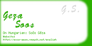 geza soos business card